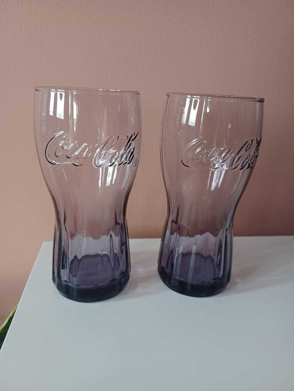 2 Purple 💜  2020 McDonald's Coca Cola Glasses Drinkware Collectible